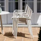 Set van 4 aluminium en Batyline tuinstoelen - Lucente Viadurini