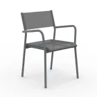 Set van 4 aluminium en Batyline tuinstoelen - Lucente Viadurini