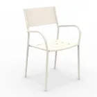 Set van 4 gegalvaniseerd metaal en Batyline tuinstoelen - Prestigio Viadurini