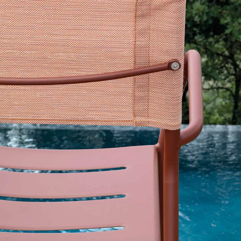 Set van 4 gegalvaniseerd metaal en Batyline tuinstoelen - Prestigio Viadurini