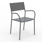 Set van 4 gegalvaniseerd metaal en Batyline tuinstoelen - Prestigio Viadurini