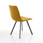 Set van 4 gewatteerde en met stof beklede eetkamerstoelen - Chimera Viadurini