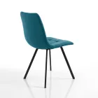 Set van 4 gewatteerde en met stof beklede eetkamerstoelen - Chimera Viadurini