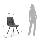 Set van 4 gewatteerde en met stof beklede eetkamerstoelen - Chimera Viadurini