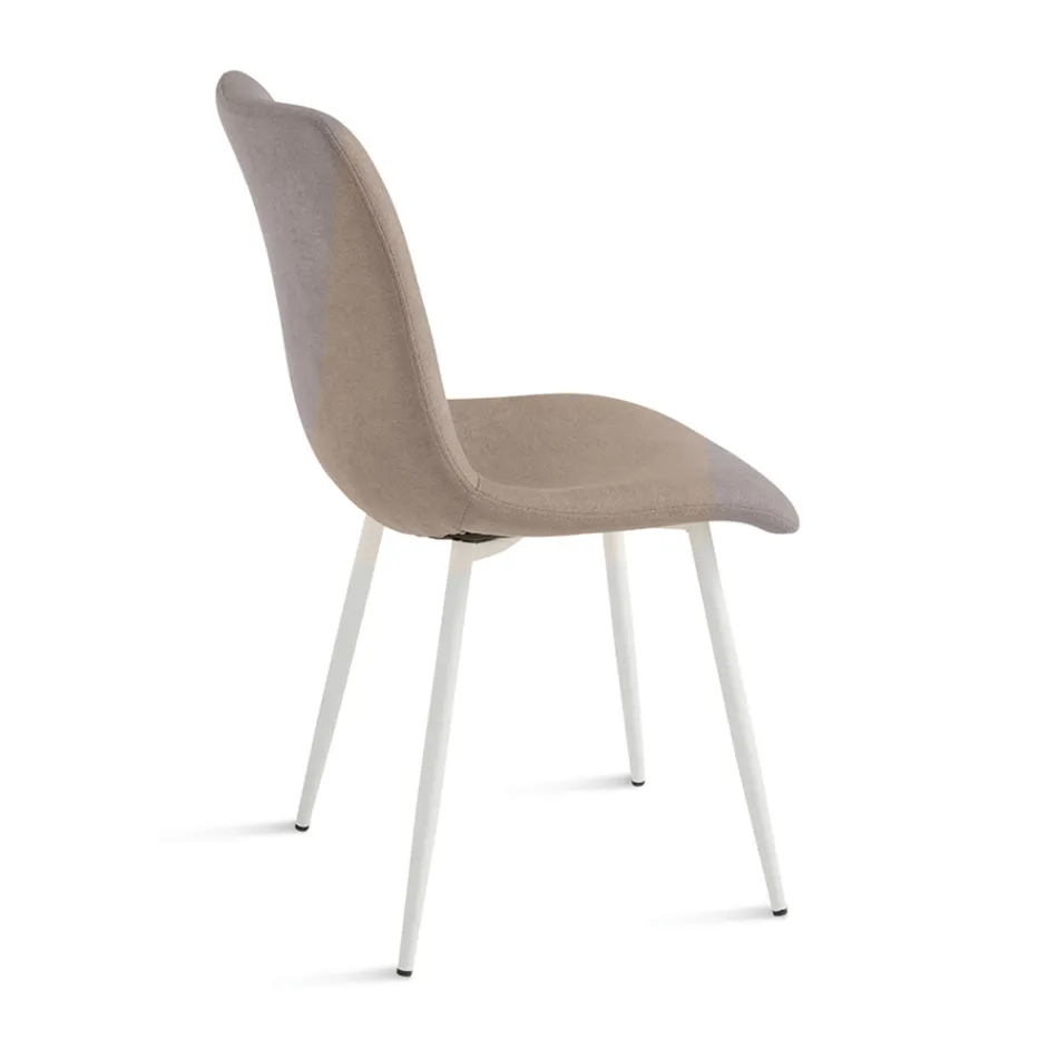 Set van 4 gestoffeerde fauteuils met metalen onderstel voor de woonkamer - Project Viadurini