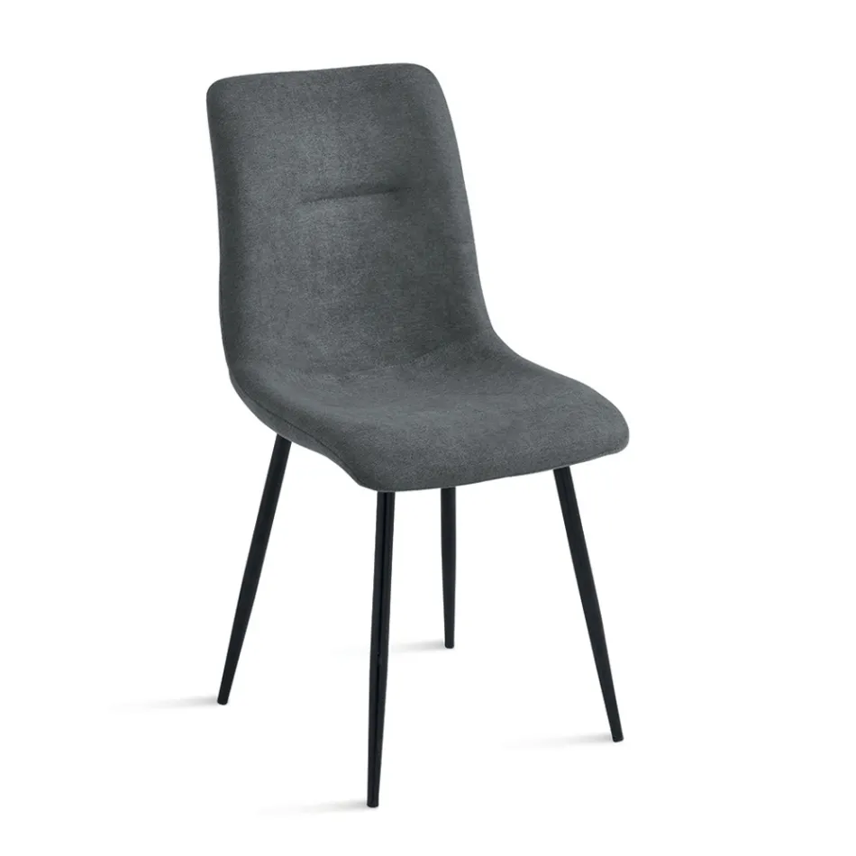 Set van 4 gestoffeerde fauteuils met metalen onderstel voor de woonkamer - Project Viadurini