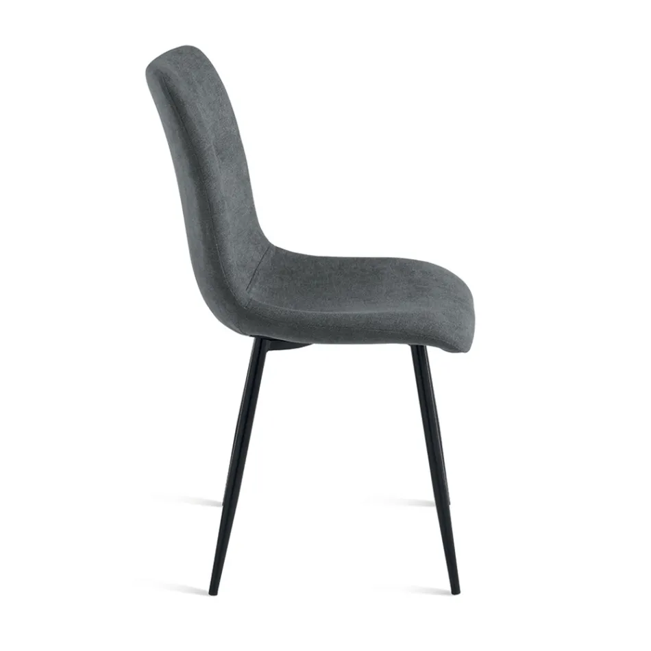 Set van 4 gestoffeerde fauteuils met metalen onderstel voor de woonkamer - Project Viadurini