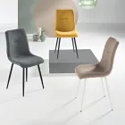 Set van 4 gestoffeerde fauteuils met metalen onderstel voor de woonkamer - Project Viadurini