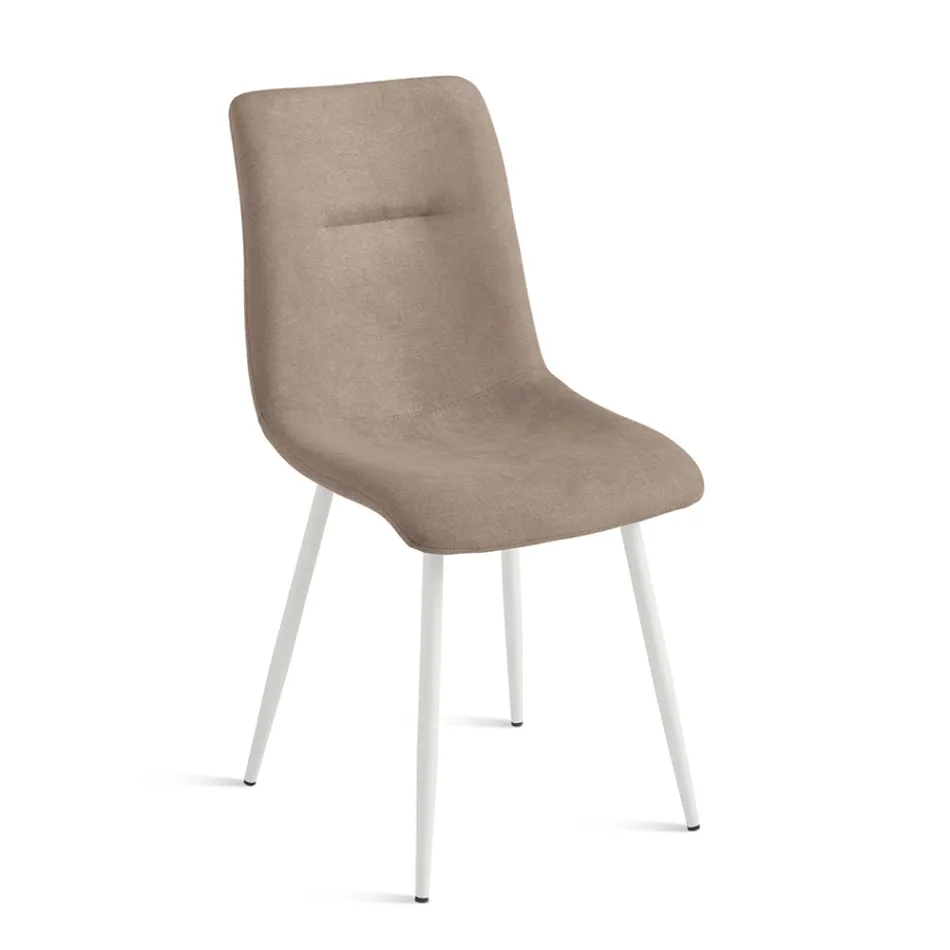Set van 4 gestoffeerde fauteuils met metalen onderstel voor de woonkamer - Project Viadurini