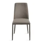 Set van 4 gestoffeerde stoelen in kleurrijke stof met gestoffeerd frame - Luciana Viadurini