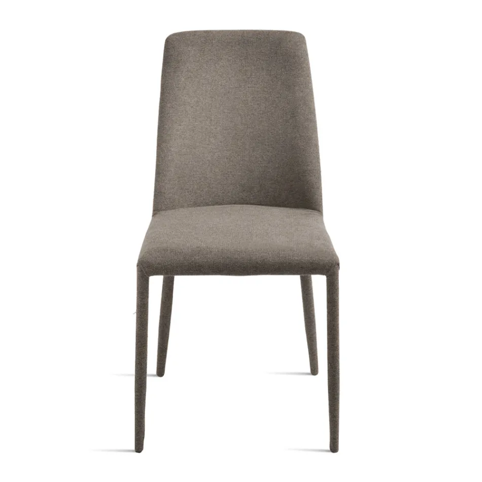 Set van 4 gestoffeerde stoelen in kleurrijke stof met gestoffeerd frame - Luciana Viadurini