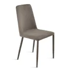 Set van 4 gestoffeerde stoelen in kleurrijke stof met gestoffeerd frame - Luciana Viadurini