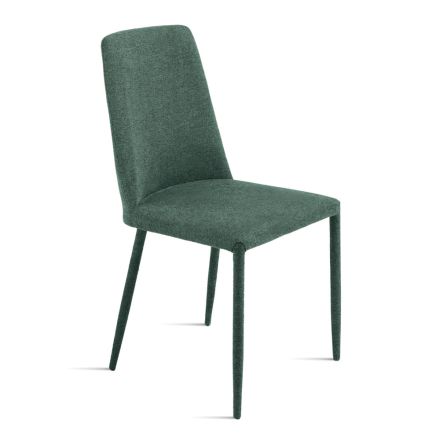 Set van 4 gestoffeerde stoelen in kleurrijke stof met gestoffeerd frame - Luciana Viadurini