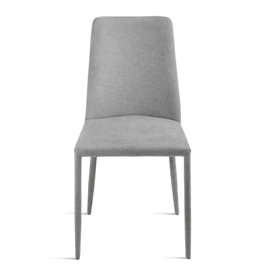 Set van 4 gestoffeerde stoelen in kleurrijke stof met gestoffeerd frame - Luciana Viadurini