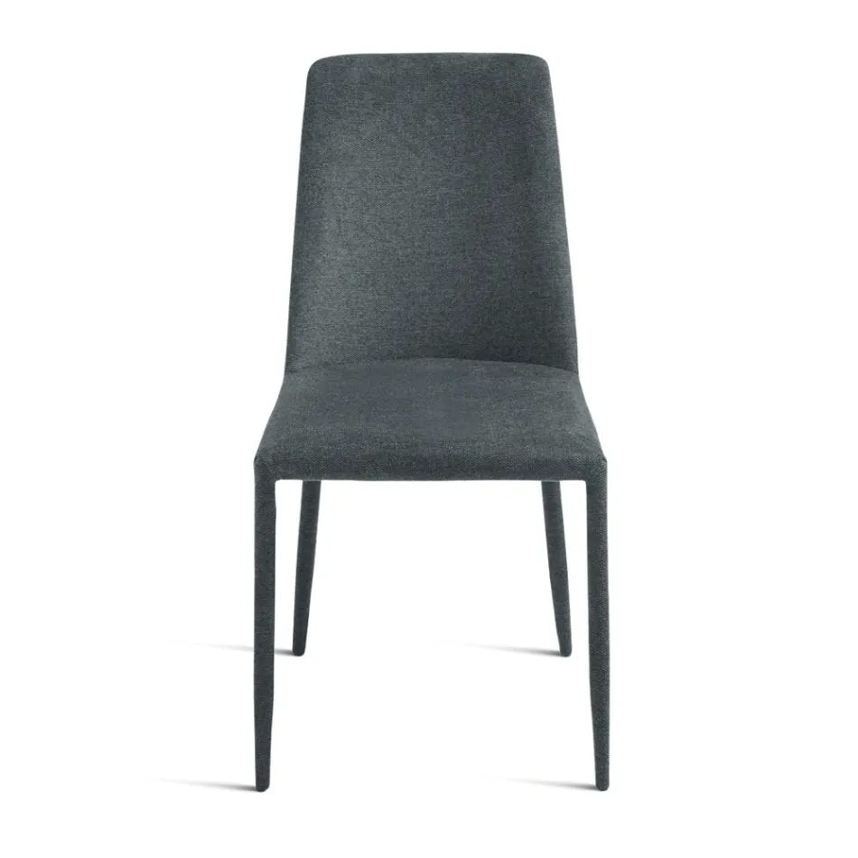 Set van 4 gestoffeerde stoelen in kleurrijke stof met gestoffeerd frame - Luciana Viadurini