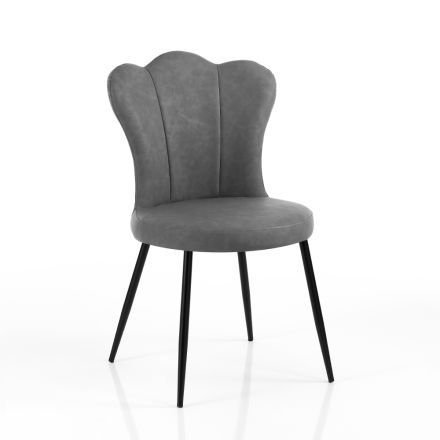 Set van 4 stoelen van synthetisch leer met verouderd effect - Amber Viadurini