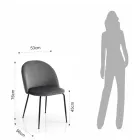 Set van 4 stoelen in microvezelstof met fluweeleffect - Terbio Viadurini