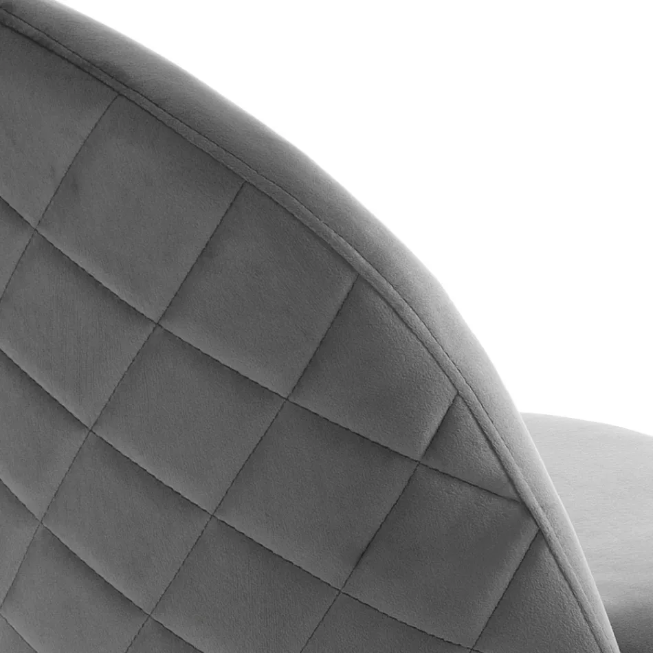 Set van 4 stoelen in microvezelstof met fluweeleffect - Terbio Viadurini