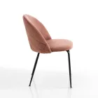 Set van 4 stoelen in microvezelstof met fluweeleffect - Terbio Viadurini