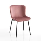 Set van 4 stoffen stoelen en kantelbare poten - Dentice Viadurini