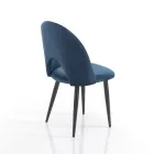 Set van 4 stoelen in stof met blauw fluweeleffect - Dalmatiër Viadurini