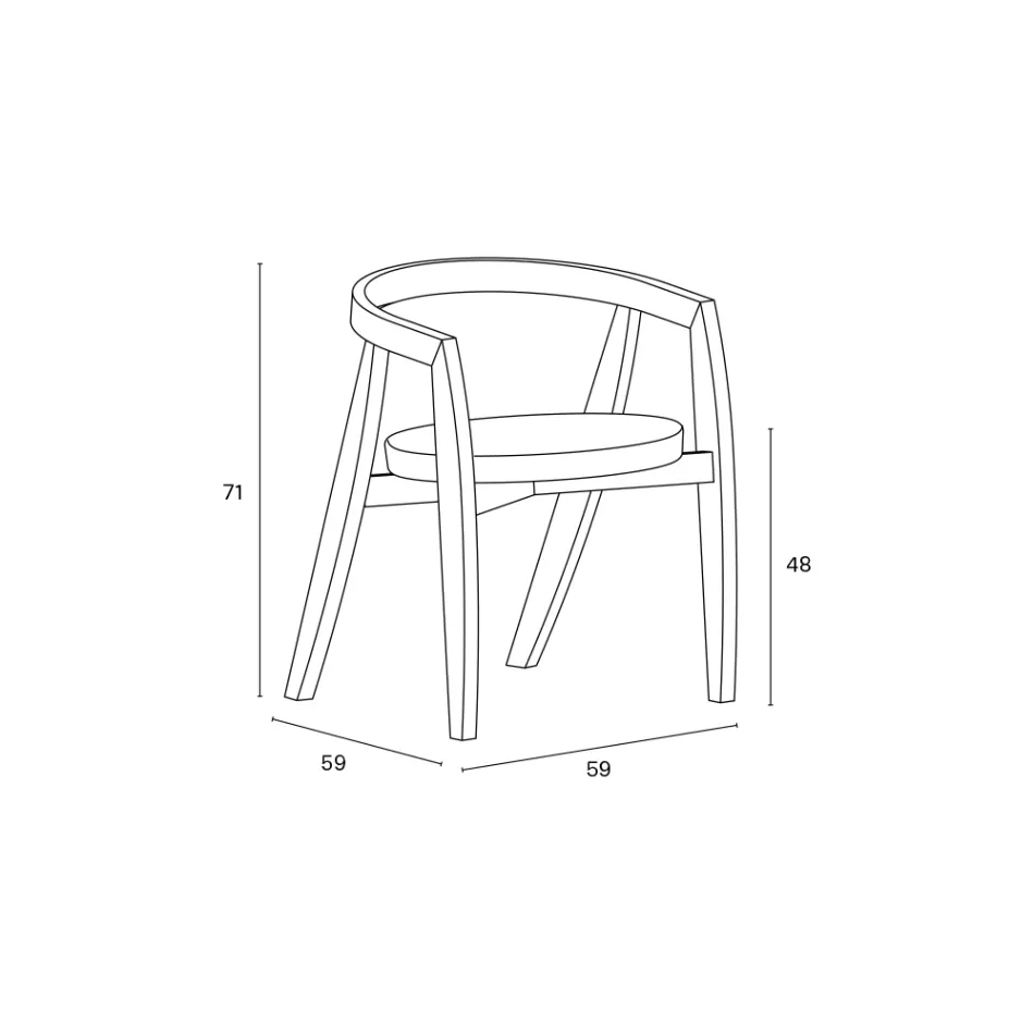 Set van 4 moderne stoelen van hoogwaardig massief hout, gemaakt in Italië - Vela Viadurini