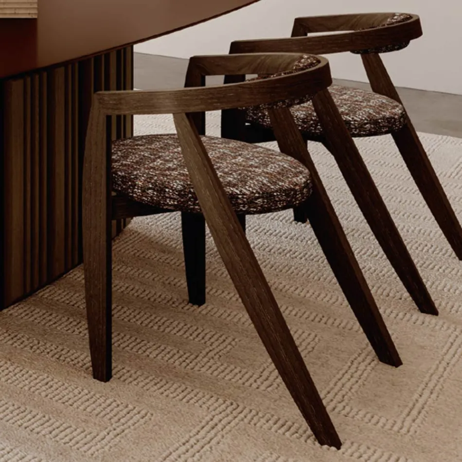 Set van 4 moderne stoelen van hoogwaardig massief hout, gemaakt in Italië - Vela Viadurini