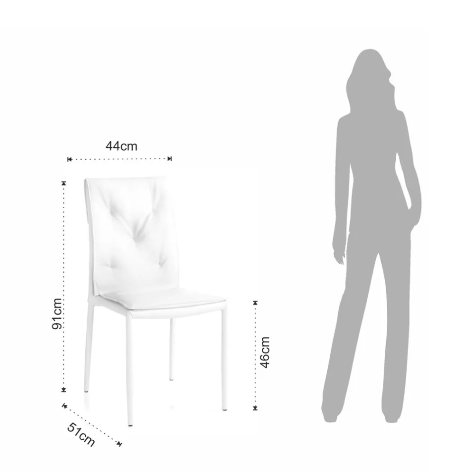 Set van 4 stoelen bekleed met synthetisch leer, verschillende afwerkingen - uranium Viadurini