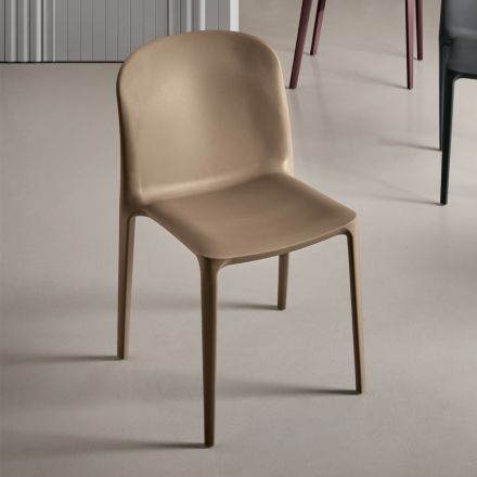 Set van twee stapelbare polypropyleen stoelen in verschillende kleuren - Evania Viadurini