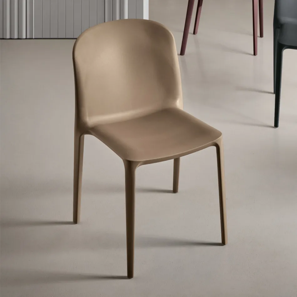 Set van twee stapelbare polypropyleen stoelen in verschillende kleuren - Evania Viadurini
