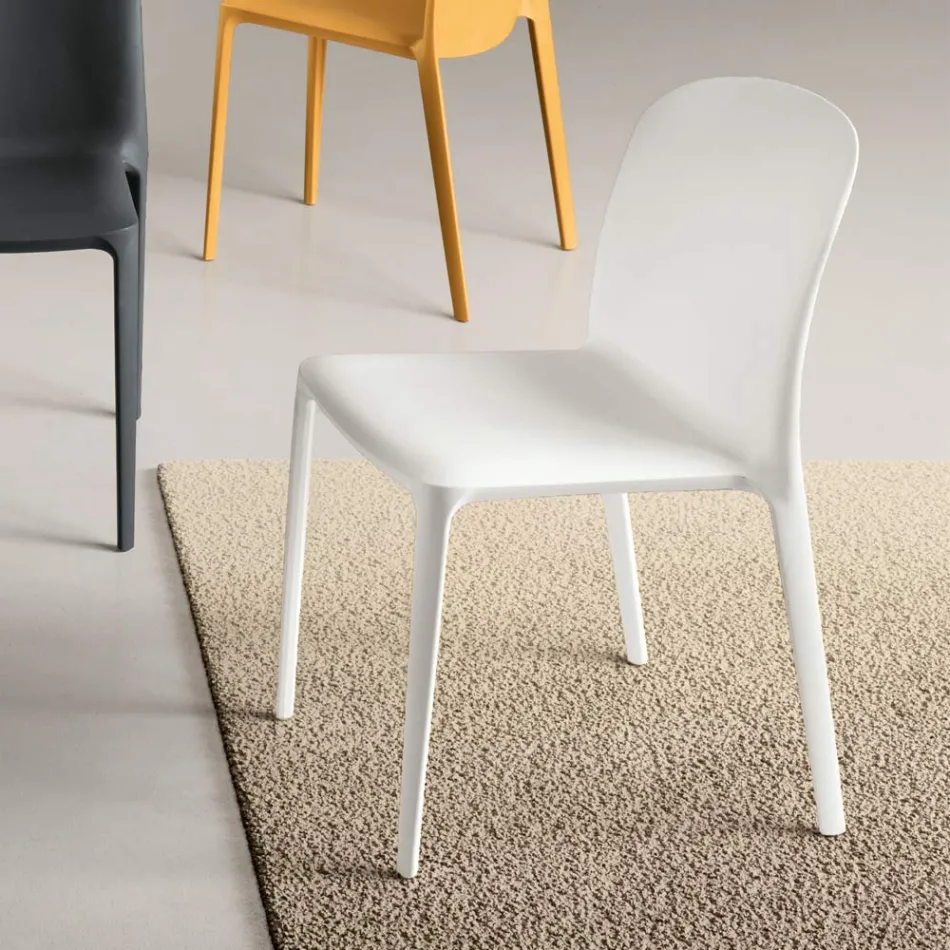 Set van twee stapelbare polypropyleen stoelen in verschillende kleuren - Evania Viadurini