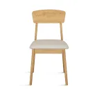 Set van twee milieuvriendelijke houten stoelen met gestoffeerde zitting - Nadir Viadurini