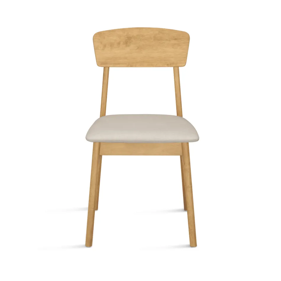 Set van twee milieuvriendelijke houten stoelen met gestoffeerde zitting - Nadir Viadurini