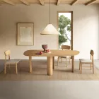 Set van twee milieuvriendelijke houten stoelen met gestoffeerde zitting - Nadir Viadurini