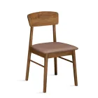 Set van twee milieuvriendelijke houten stoelen met gestoffeerde zitting - Nadir Viadurini