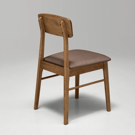 Set van twee milieuvriendelijke houten stoelen met gestoffeerde zitting - Nadir Viadurini