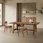 Set van twee milieuvriendelijke houten stoelen met gestoffeerde zitting - Nadir Viadurini