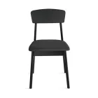 Set van twee milieuvriendelijke houten stoelen met gestoffeerde zitting - Nadir Viadurini