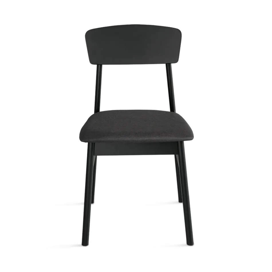 Set van twee milieuvriendelijke houten stoelen met gestoffeerde zitting - Nadir Viadurini