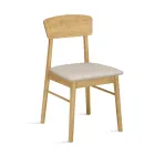 Set van twee milieuvriendelijke houten stoelen met gestoffeerde zitting - Nadir Viadurini