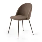Set van twee stoelen van gelakt metaal met stoffering in diverse kleuren - Rivo Viadurini