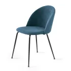 Set van twee stoelen van gelakt metaal met stoffering in diverse kleuren - Rivo Viadurini