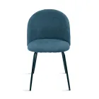 Set van twee stoelen van gelakt metaal met stoffering in diverse kleuren - Rivo Viadurini