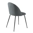 Set van twee stoelen van gelakt metaal met stoffering in diverse kleuren - Rivo Viadurini