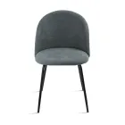 Set van twee stoelen van gelakt metaal met stoffering in diverse kleuren - Rivo Viadurini