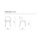 Set van twee stoelen van gelakt metaal met stoffering in diverse kleuren - Rivo Viadurini