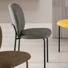 Set van twee gestoffeerde stoelen met gelakt metalen frame - Lior Viadurini
