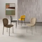 Set van twee gestoffeerde stoelen met gelakt metalen frame - Lior Viadurini