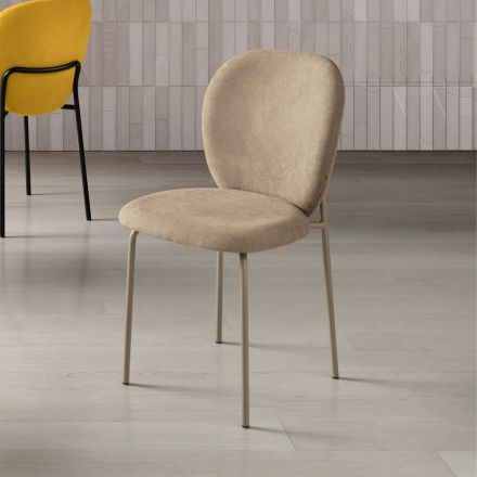 Set van twee gestoffeerde stoelen met gelakt metalen frame - Lior Viadurini