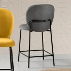Set van twee stoffen krukjes met vulling en metalen frame - Lior Viadurini